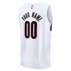 Portland Trail Blazers Fast Break Replica Custom Jersey Association Edition White - NBA