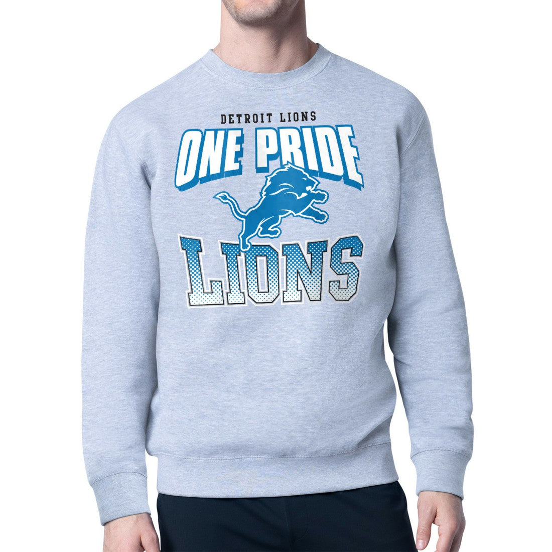 Detroit Lions Starter Comic Style Sweatshirt Gray | NFL