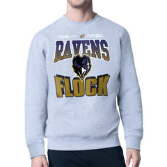 Baltimore Ravens Starter Comic Style Sweatshirt Gray | NFL