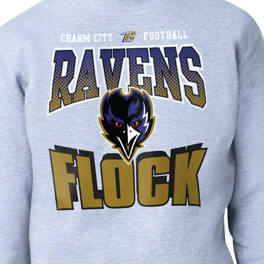 Baltimore Ravens Starter Comic Style Sweatshirt Gray | NFL