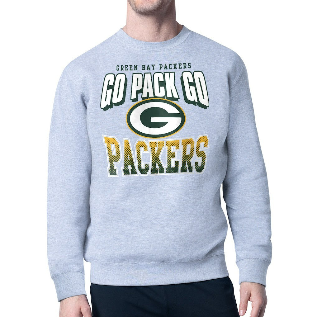 Green Bay Packers Starter Comic Style Sweatshirt Gray | NFL