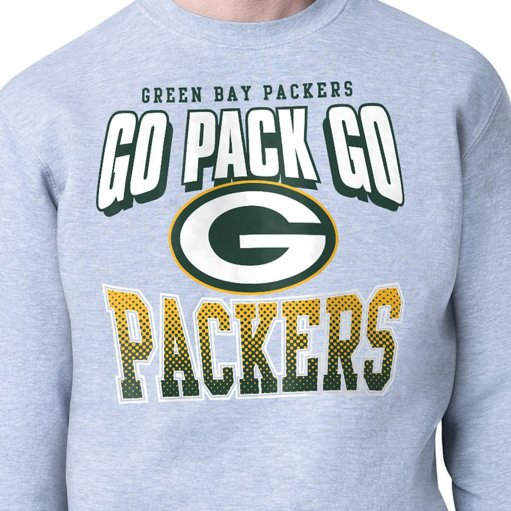 Green Bay Packers Starter Comic Style Sweatshirt Gray | NFL
