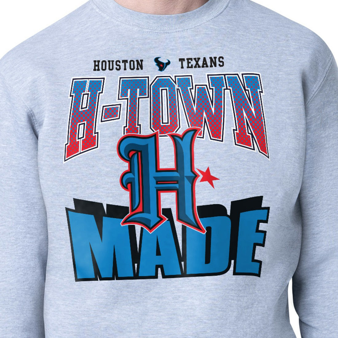 Houston Texans Starter Comic Style Sweatshirt Gray | NFL