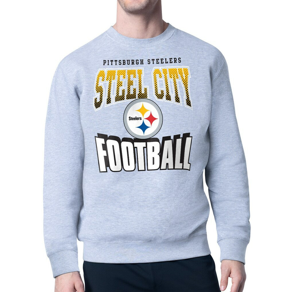 Pittsburgh Steelers Starter Comic Style Sweatshirt Gray | NFL