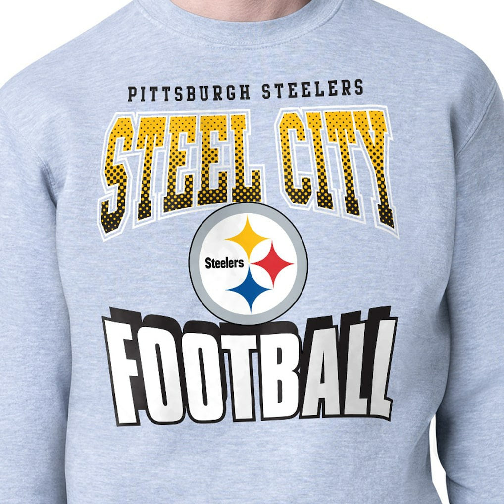 Pittsburgh Steelers Starter Comic Style Sweatshirt Gray | NFL