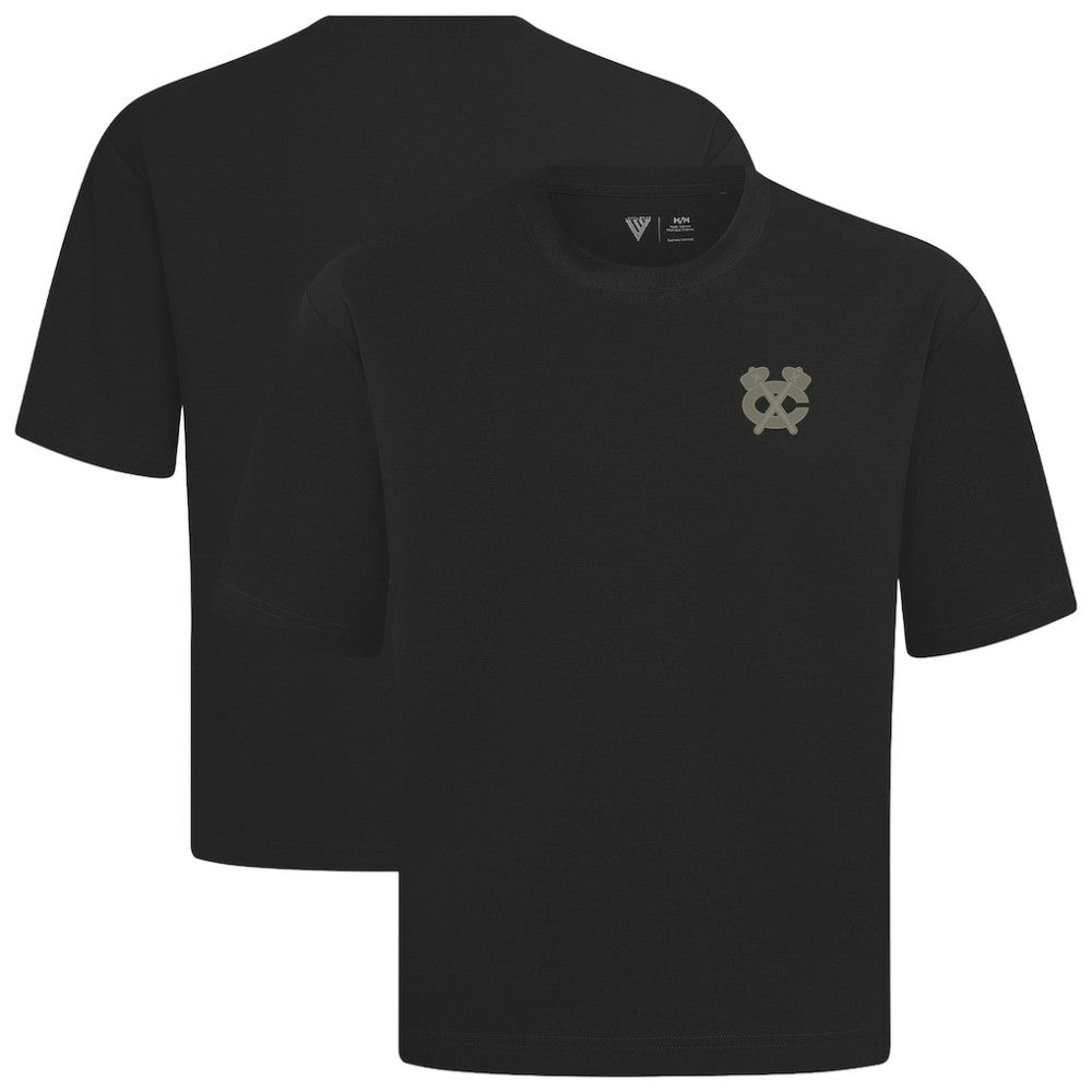 Chicago Blackhawks Levelwear Copper Oversized Luxe Signature Knit T-Shirt - Black - NHL
