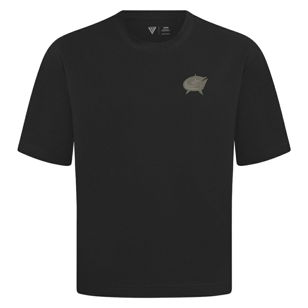 Columbus Blue Jackets Levelwear Copper Oversized Luxe Signature Knit T-Shirt - Black - NHL