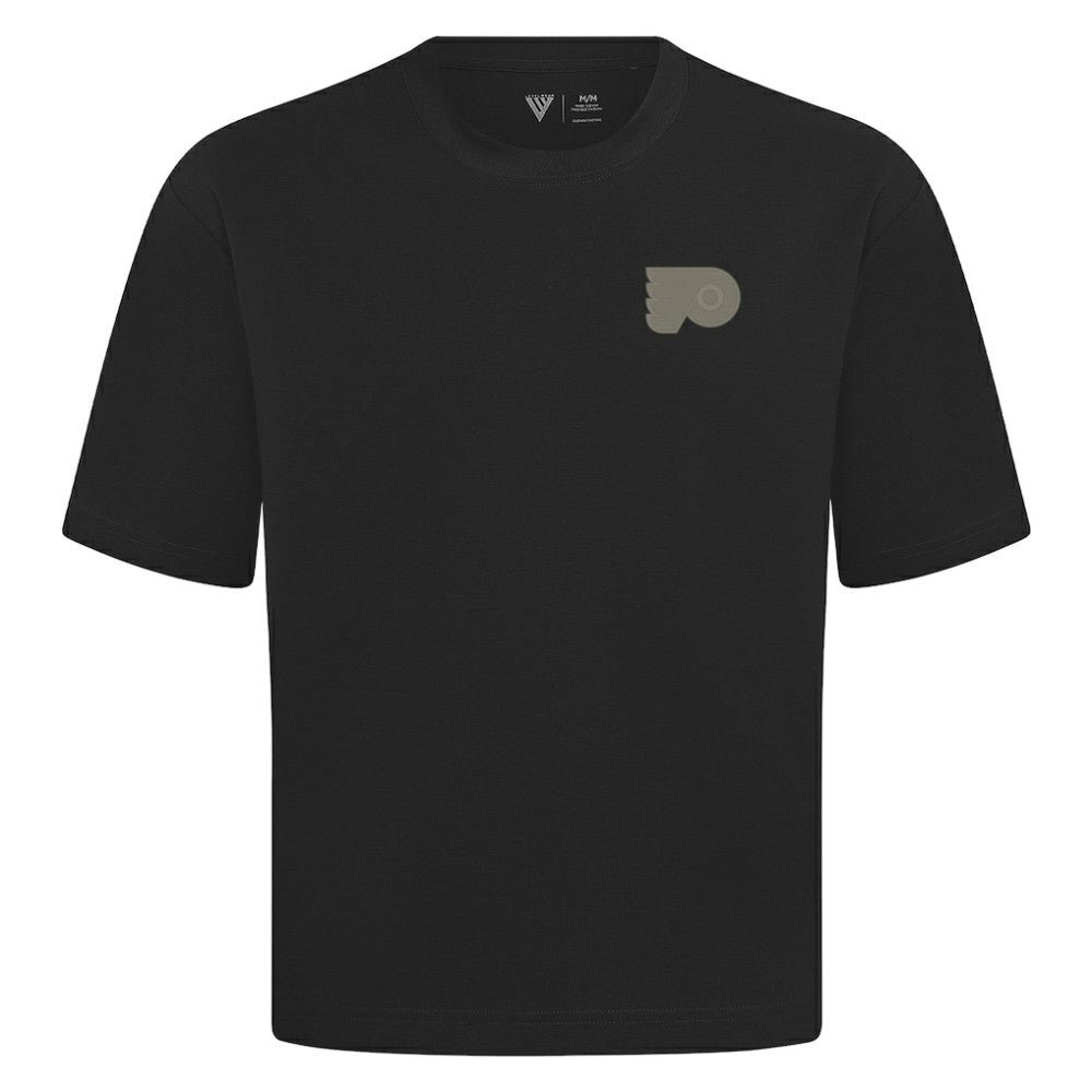 Philadelphia Flyers Levelwear Copper Oversized Luxe Signature Knit T-Shirt - Black - NHL