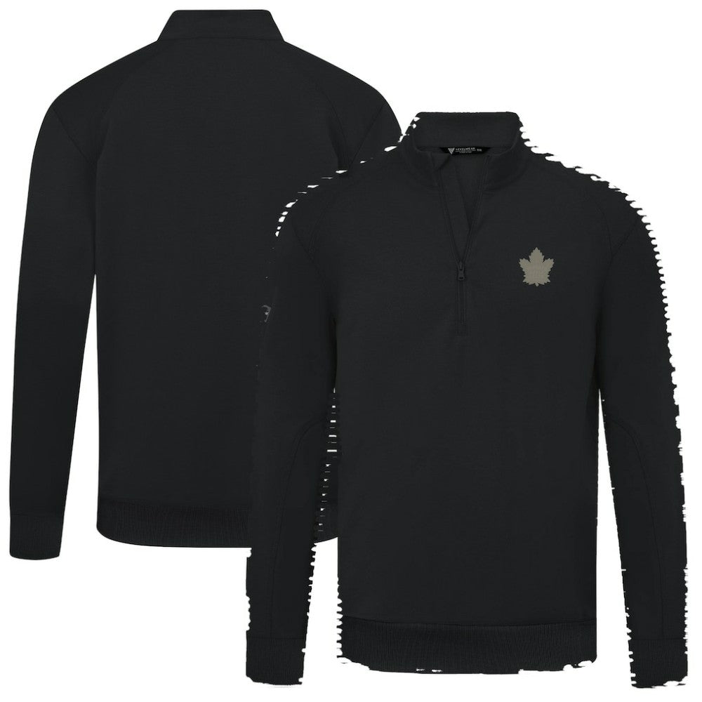 Toronto Maple Leafs Levelwear Copper Upright Quarter-Zip Pullover - Black - NHL