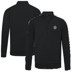 Toronto Maple Leafs Levelwear Copper Upright Quarter-Zip Pullover - Black - NHL