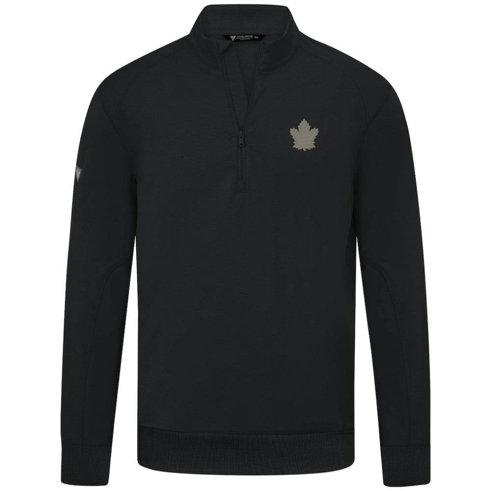 Toronto Maple Leafs Levelwear Copper Upright Quarter-Zip Pullover - Black - NHL