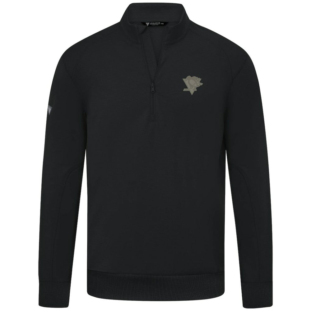 Pittsburgh Penguins Levelwear Copper Upright Quarter-Zip Pullover - Black - NHL