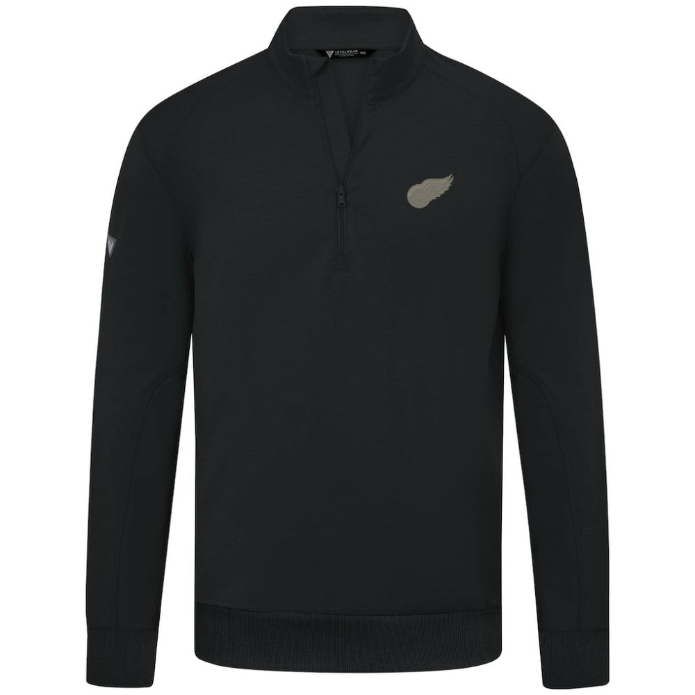Detroit Red Wings Levelwear Copper Upright Quarter-Zip Pullover - Black - NHL