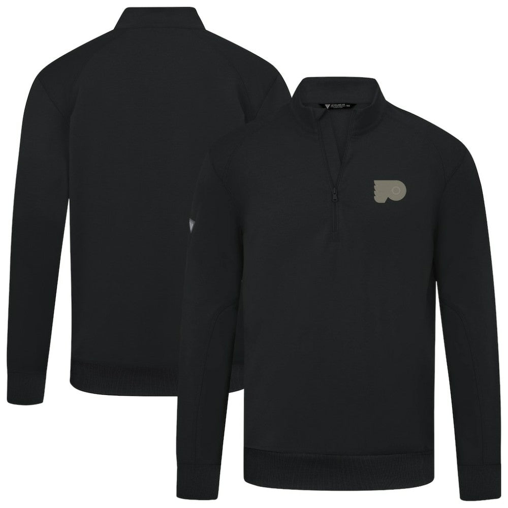 Philadelphia Flyers Levelwear Copper Upright Quarter-Zip Pullover - Black - NHL