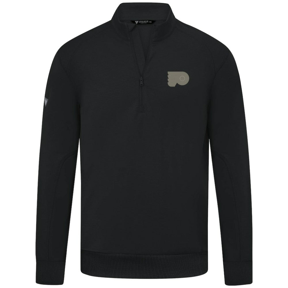 Philadelphia Flyers Levelwear Copper Upright Quarter-Zip Pullover - Black - NHL