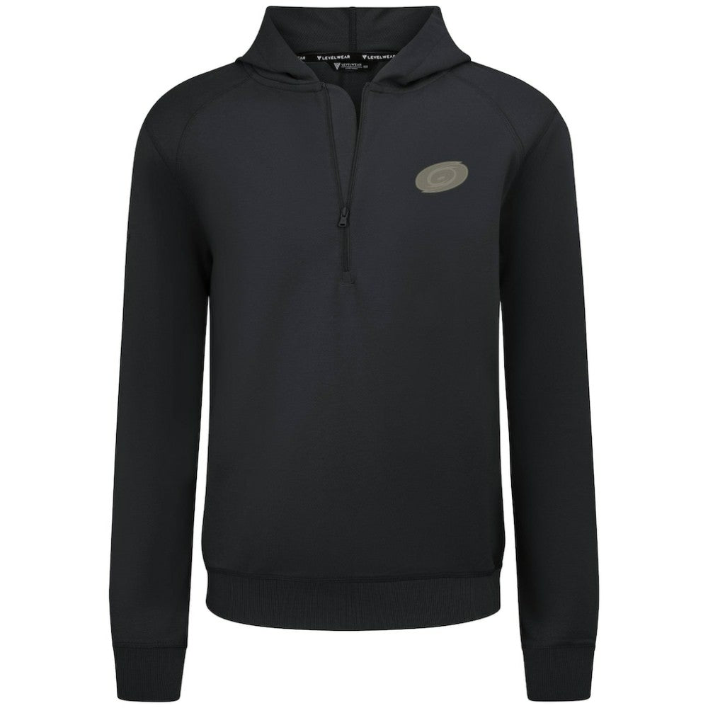 Carolina Hurricanes Levelwear Technic Quarter-Zip Pullover Hoodie - Black - NHL
