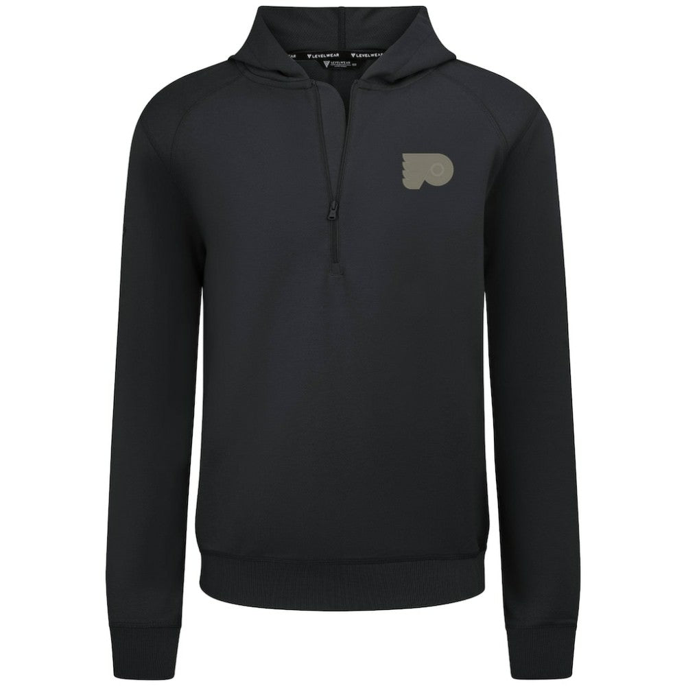 Philadelphia Flyers Levelwear Technic Quarter-Zip Pullover Hoodie - Black - NHL