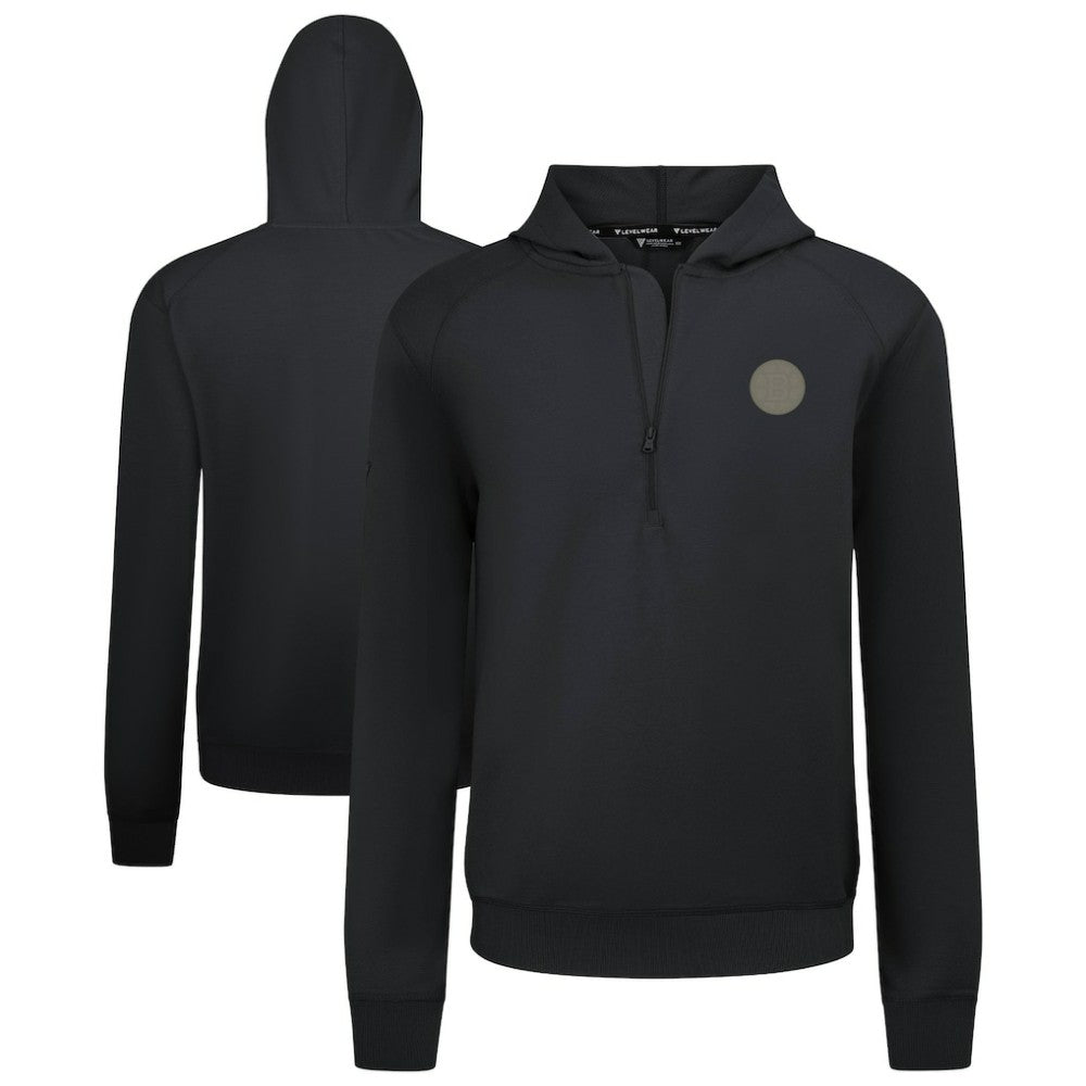 Boston Bruins Levelwear Technic Quarter-Zip Pullover Hoodie - Black - NHL