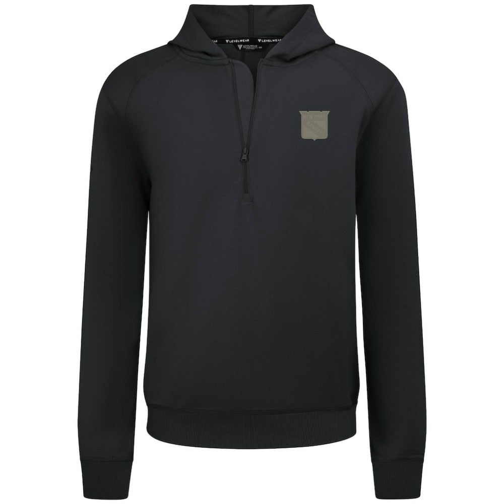 New York Rangers Levelwear Technic Quarter-Zip Pullover Hoodie - Black - NHL