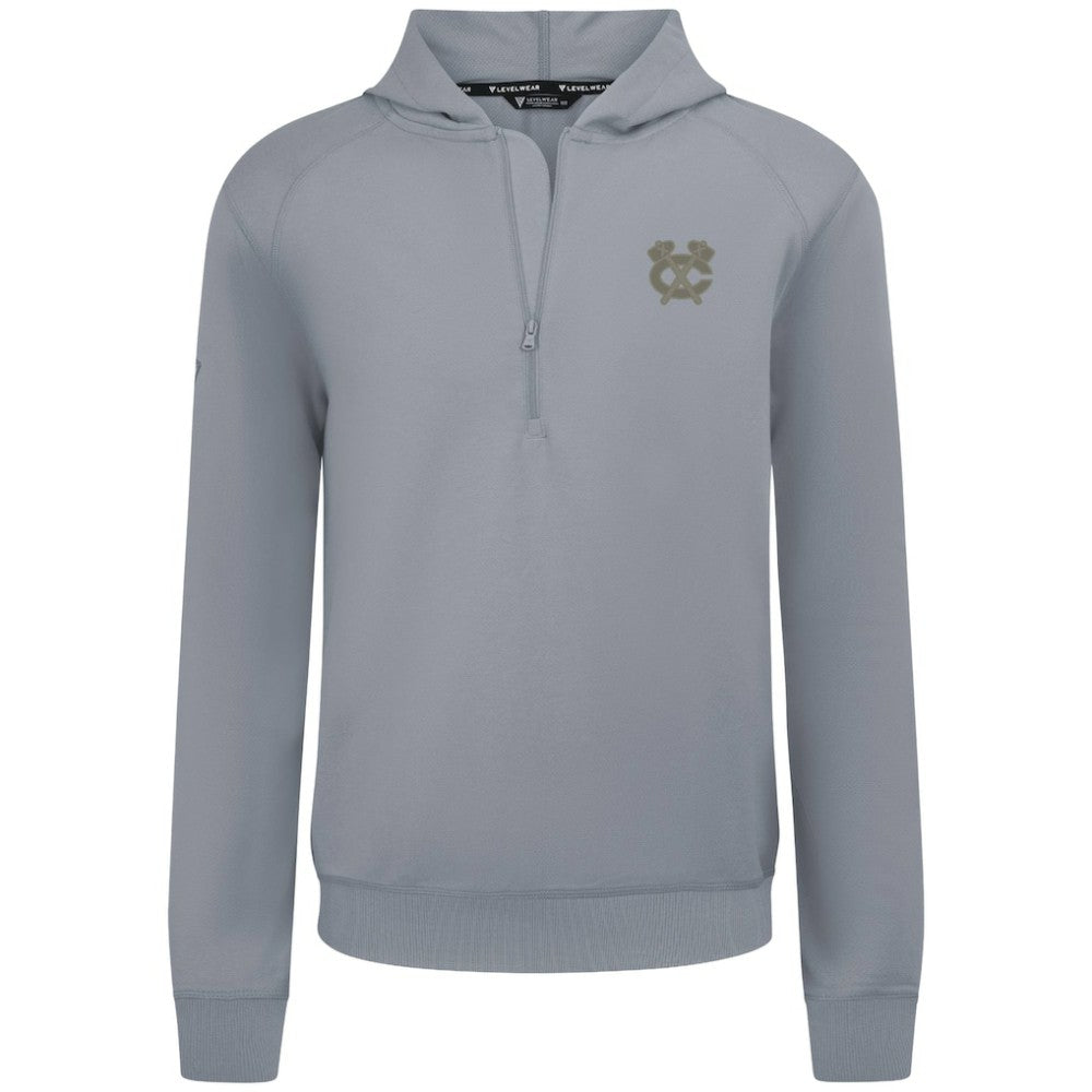 Chicago Blackhawks Levelwear Technic Quarter-Zip Pullover Hoodie - Gray - NHL