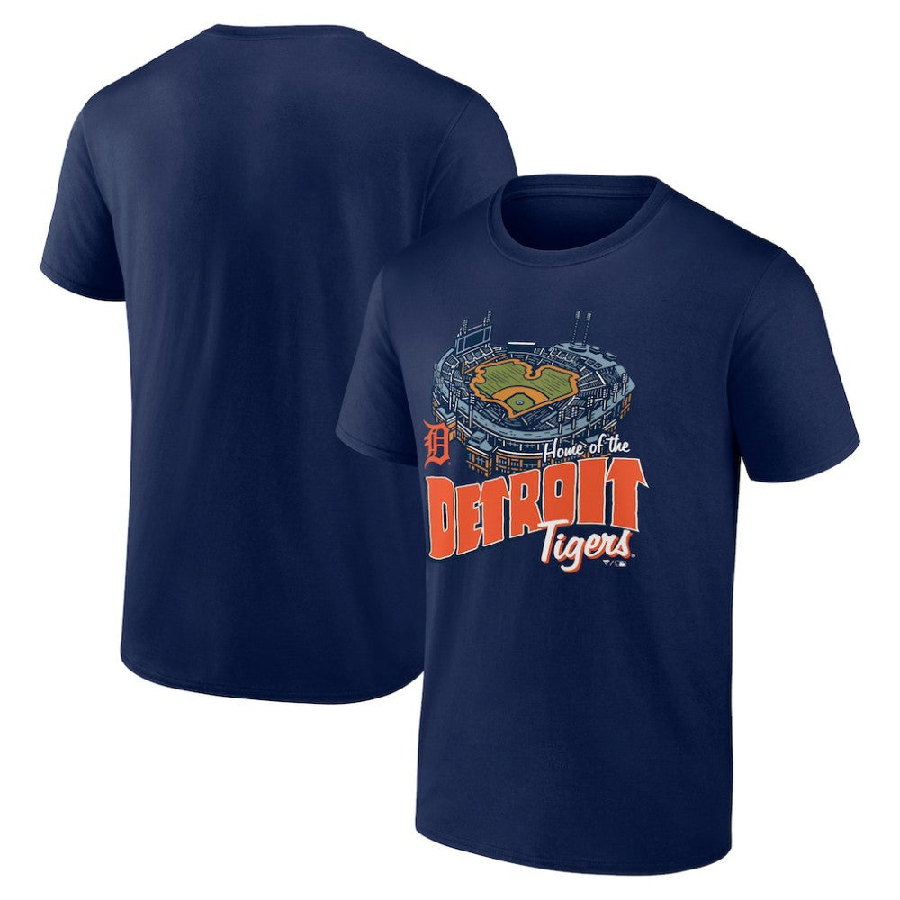 Detroit Tigers Navy Home Stadium T-Shirt T-shirts - MLB