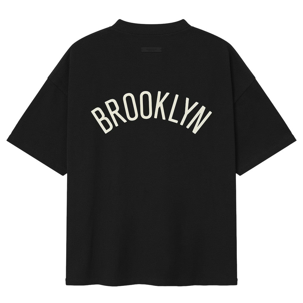 Brooklyn Nets Fear of God x NBA Classic Fit T-Shirt Black - NBA