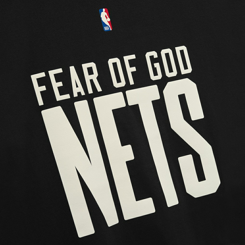 Brooklyn Nets Fear of God x NBA Classic Fit T-Shirt Black - NBA