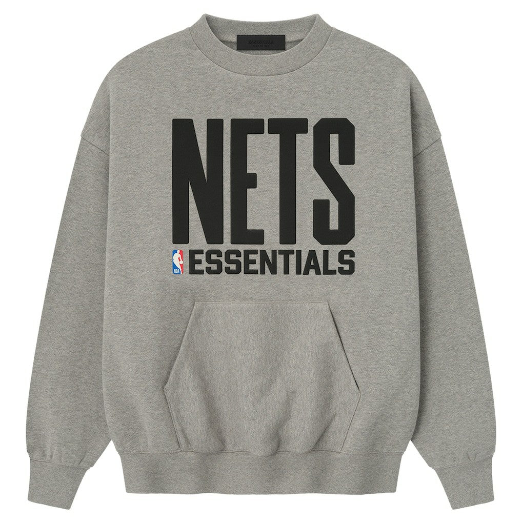 Brooklyn Nets Fear of God x NBA Sport Fit T-Shirt Heather Gray - NBA