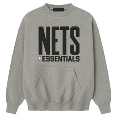 Brooklyn Nets Fear of God x NBA Sport Fit T-Shirt Heather Gray - NBA