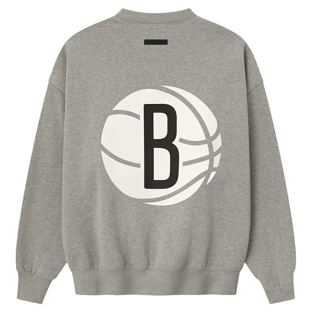 Brooklyn Nets Fear of God x NBA Sport Fit T-Shirt Heather Gray - NBA