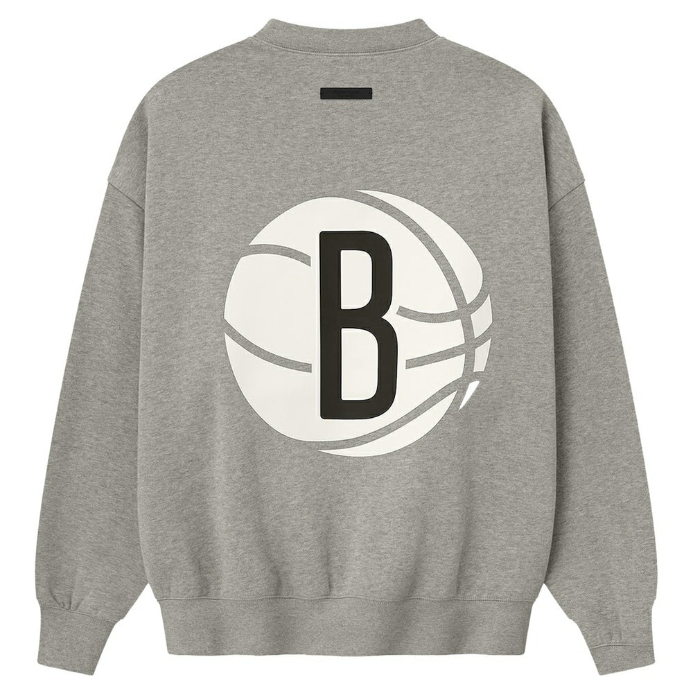 Brooklyn Nets Fear of God x NBA Sport Fit T-Shirt Heather Gray - NBA