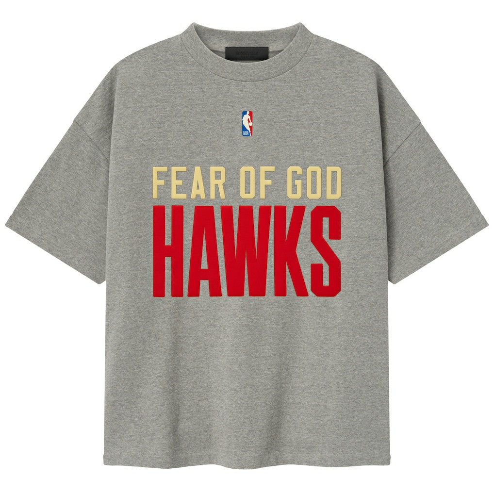 Atlanta Hawks Fear of God x NBA Unisex 90s T-Shirt Heather Gray - NBA
