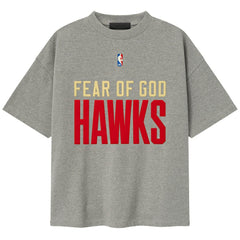 Atlanta Hawks Fear of God x NBA Unisex 90s T-Shirt Heather Gray - NBA