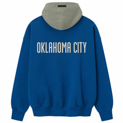 Oklahoma City Thunder Fear of God x NBA Unisex Sport Hoodie Blue/Heather Gray - NBA
