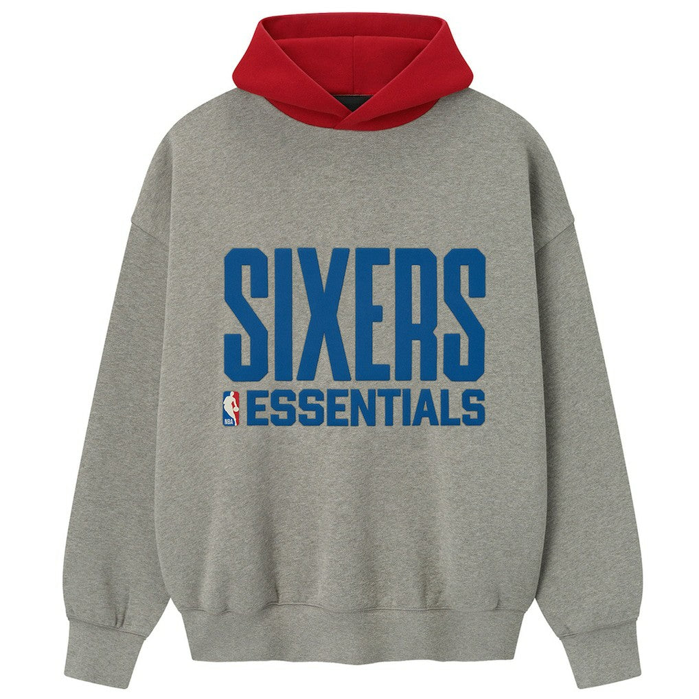 Philadelphia 76ers Fear of God x NBA Unisex Sport Hoodie Heather Gray/Red - NBA