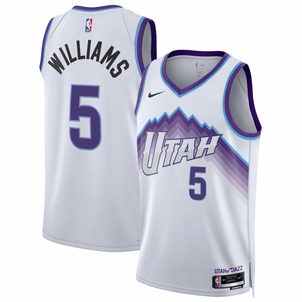 Cody Williams Utah Jazz Unisex Swingman Jersey Association Edition White - NBA