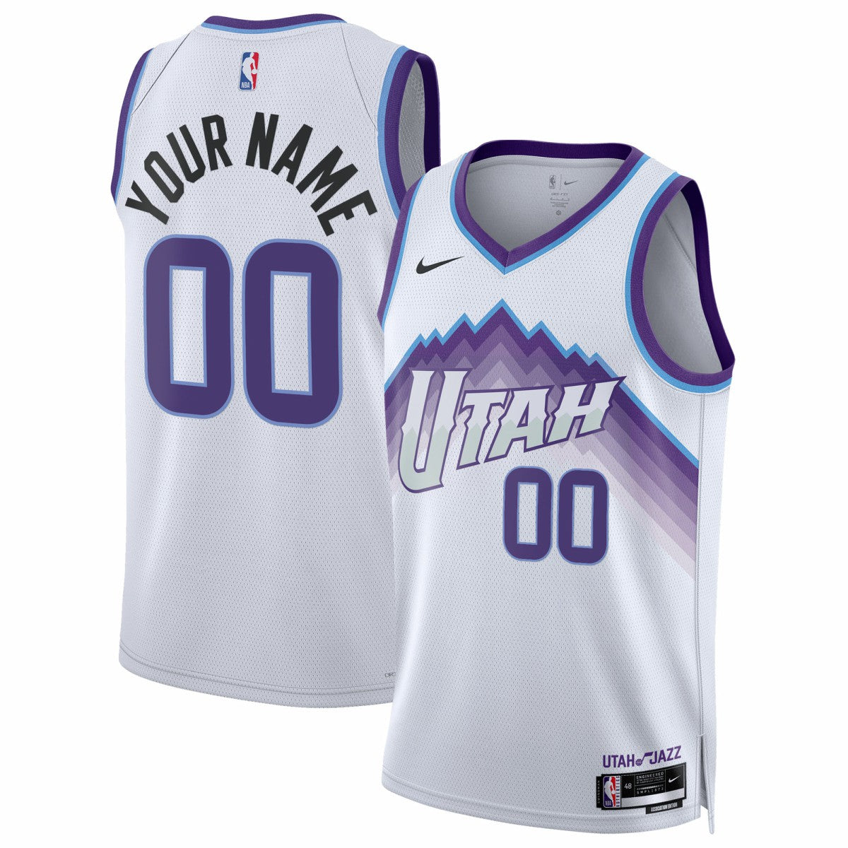 Utah Jazz Unisex Swingman Custom Jersey Association Edition White - NBA