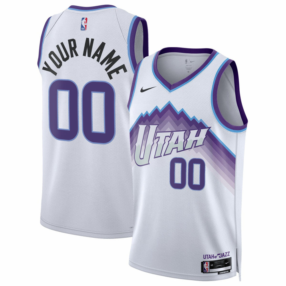 Utah Jazz Unisex Swingman Custom Jersey Association Edition White - NBA