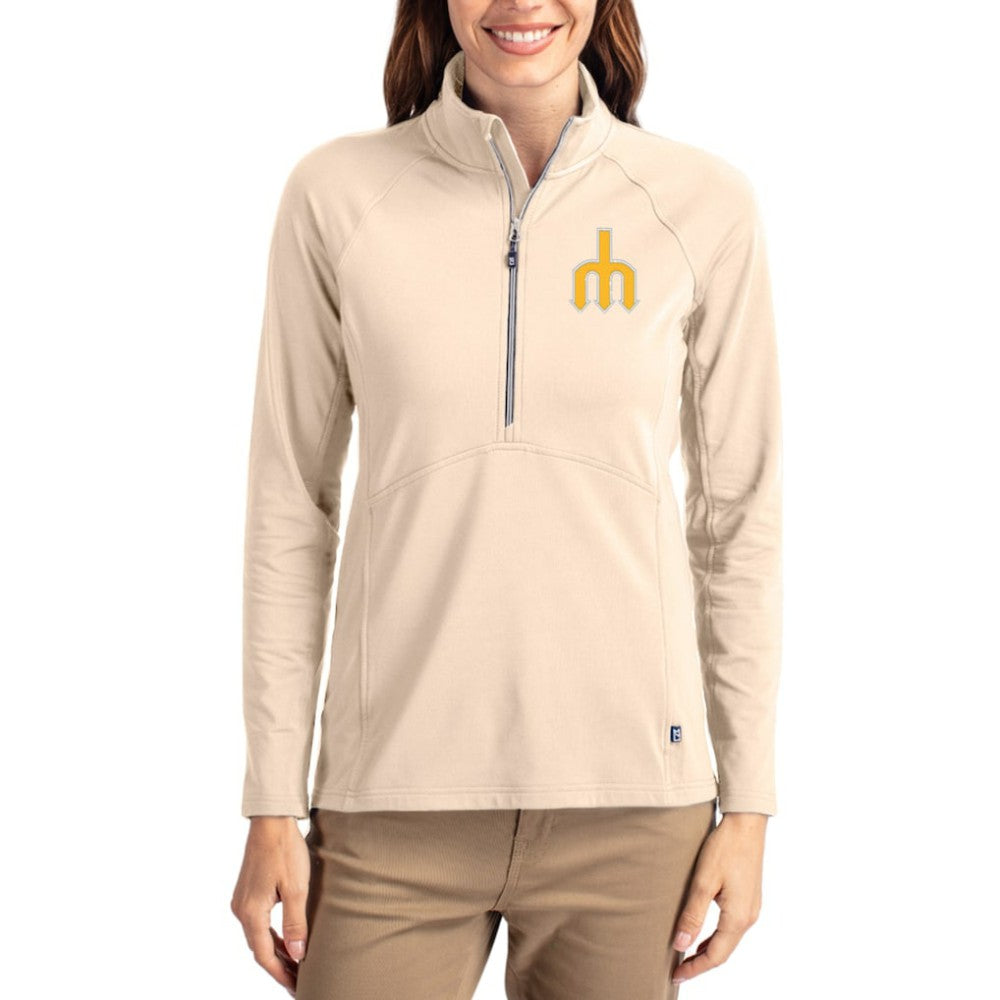 Seattle Mariners Cutter & Buck Women's Cooperstown Collection Adapt Eco Knit Stretch Half-Zip Pullover - MLB