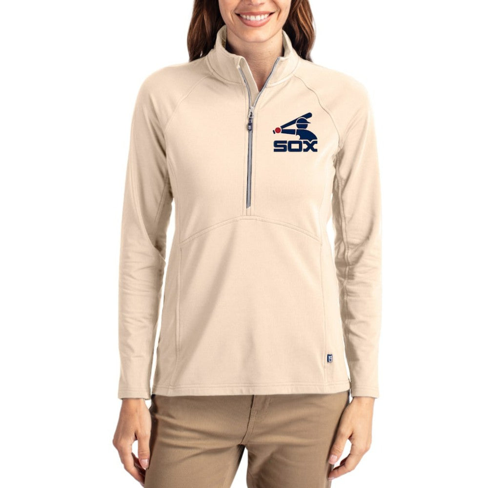 Chicago White Sox Cutter & Buck Women's Cooperstown Collection Adapt Eco Knit Stretch Half-Zip Pullover - MLB