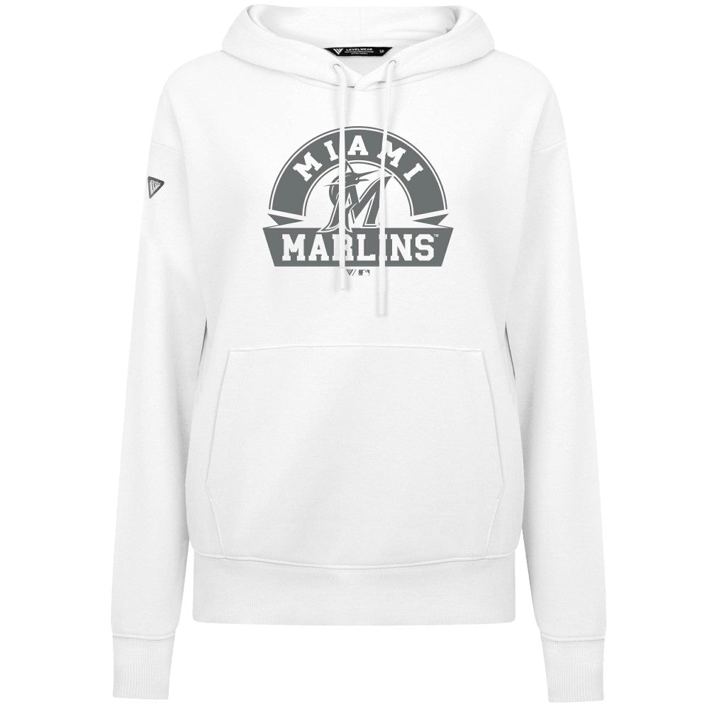 Miami Marlins Levelwear Women's Adorn Banner Arch Hoodie - MLB