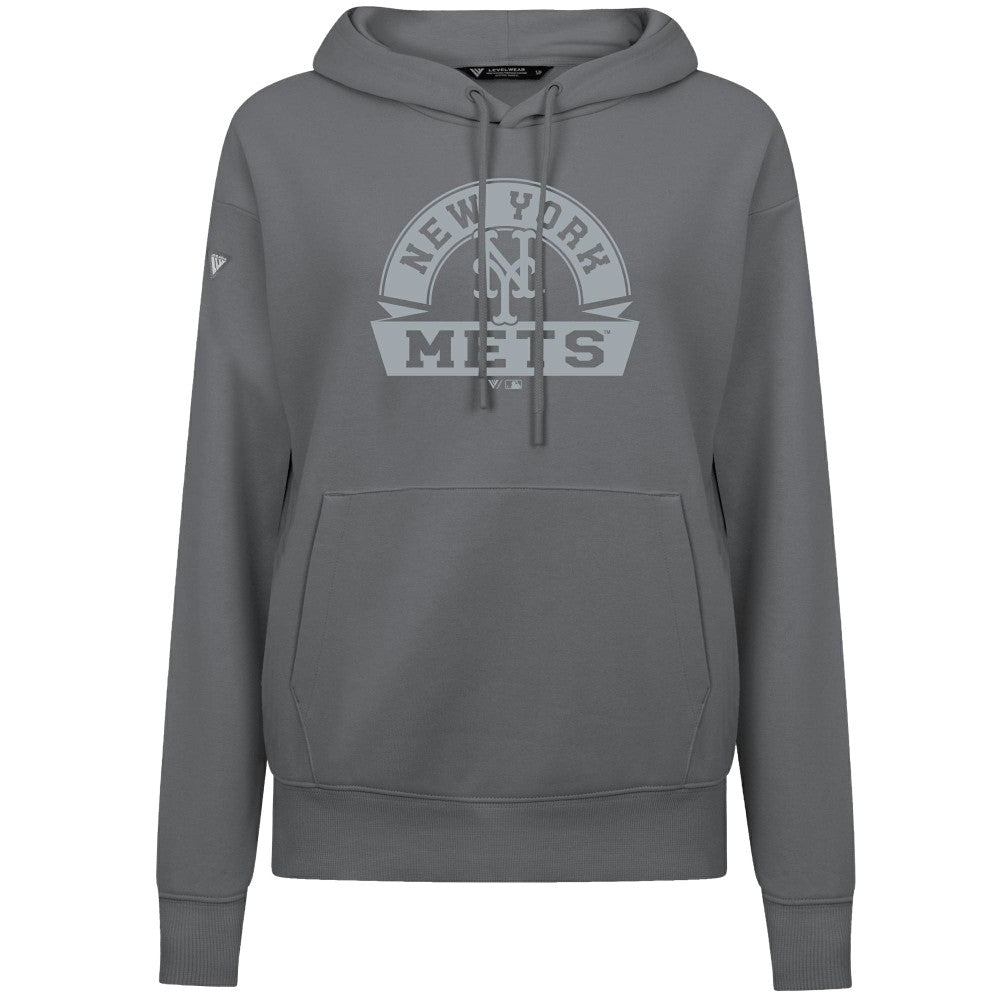 New York Mets Levelwear Women's Adorn Banner Arch Hoodie - MLB