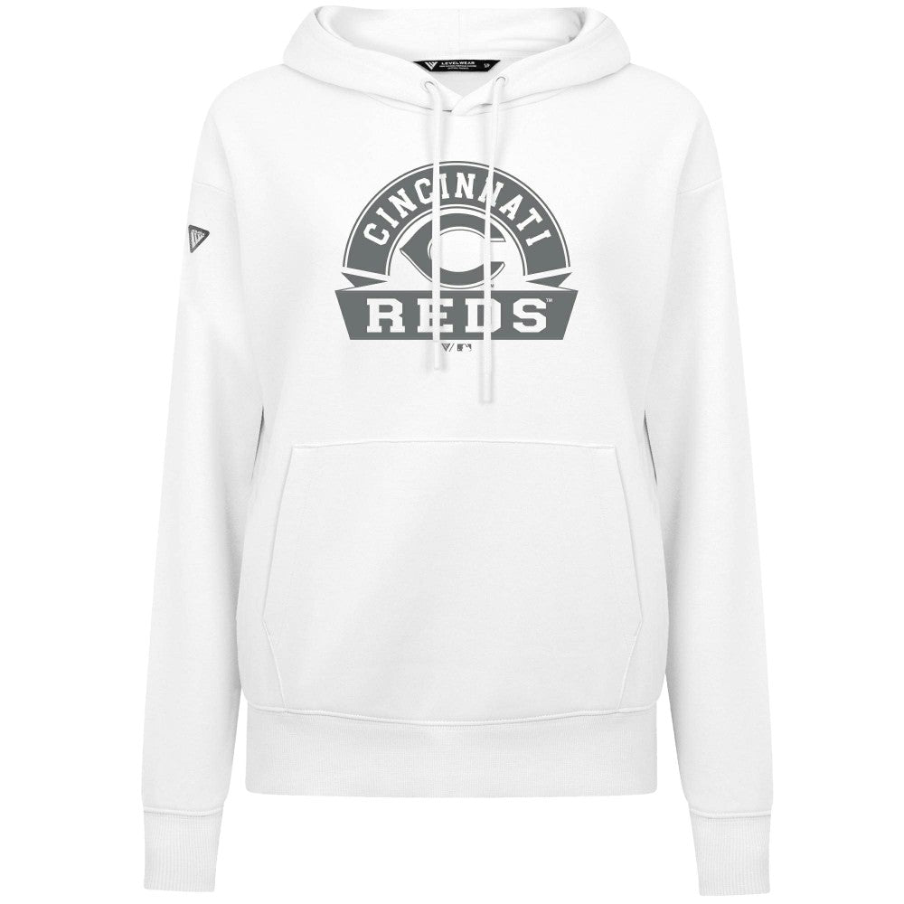 Cincinnati Reds Levelwear Women's Adorn Banner Arch Hoodie - MLB
