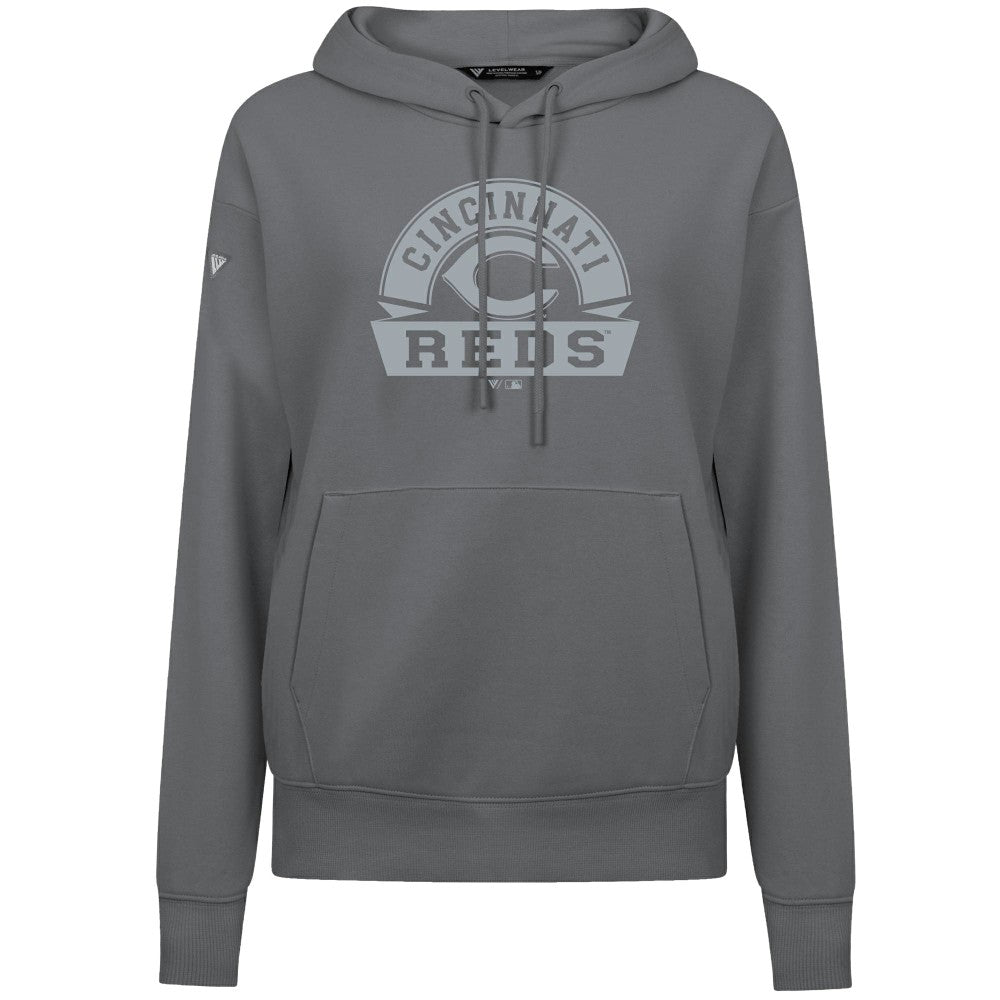 Cincinnati Reds Levelwear Women's Adorn Banner Arch Hoodie - MLB
