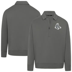 Boston Red Sox Levelwear Women's Canmore Chenille Logo Quarter-Zip Top - MLB