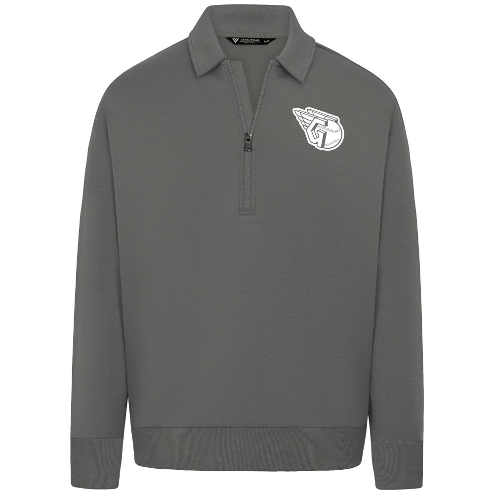Cleveland Guardians Levelwear Women's Canmore Chenille Logo Quarter-Zip Top - MLB