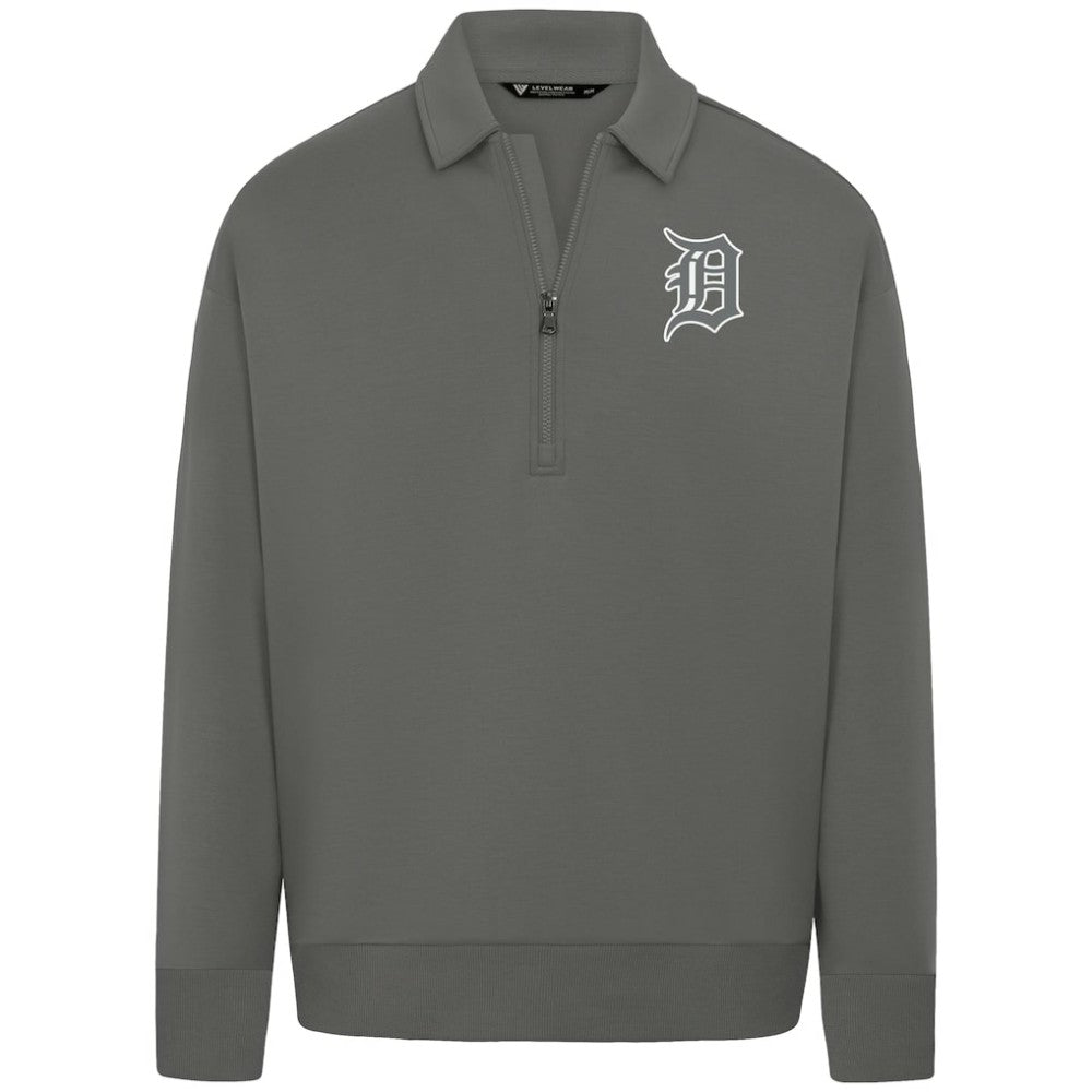 Detroit Tigers Levelwear Women's Canmore Chenille Logo Quarter-Zip Top - MLB