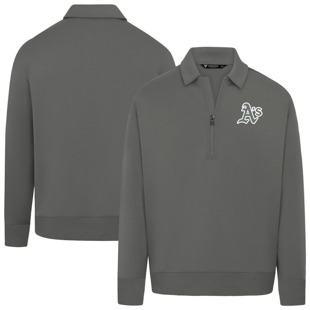 Athletics Levelwear Women's Canmore Chenille Logo Quarter-Zip Top - MLB