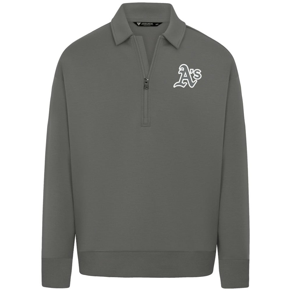 Athletics Levelwear Women's Canmore Chenille Logo Quarter-Zip Top - MLB