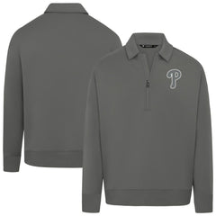 Philadelphia Phillies Levelwear Women's Canmore Chenille Logo Quarter-Zip Top - MLB